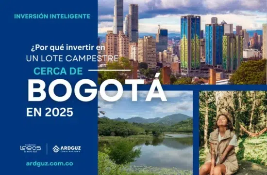 Infografía detallada sobre las razones para realizar una inversión inmobiliaria en lotes campestres y las ventajas de la venta de lotes campestres cerca de Bogotá